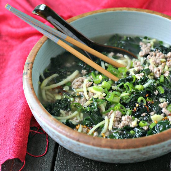 Gluten Free Spicy Pork Soup w/ Kale