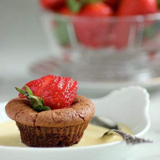 Chocolate Cakes with Crème Anglaise