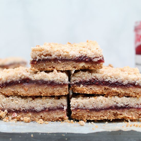 Raspberry Jam Crumb Bars