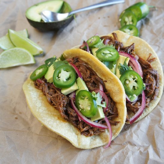 Root Beer Braised Brisket Tacos