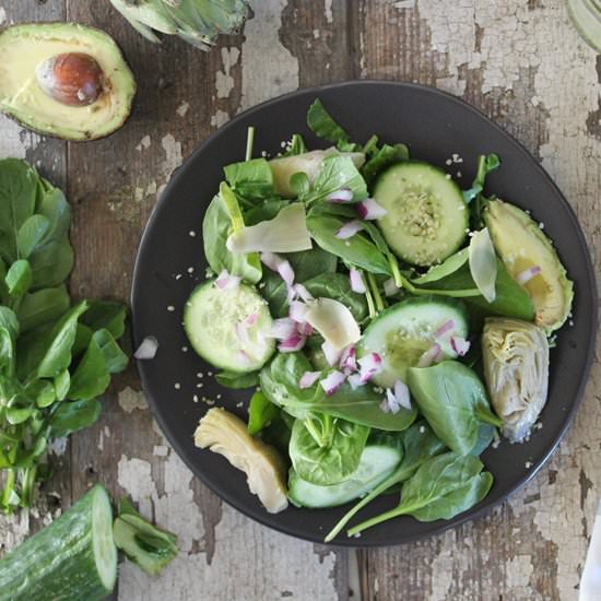 Avocado Artichoke Arugula Salad