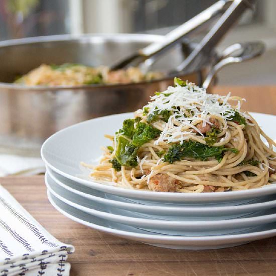 Sausage and Kale Spaghetti