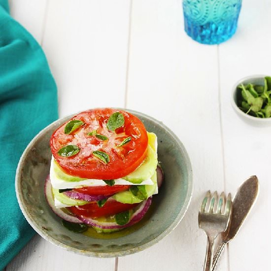 Stacked Greek Salad