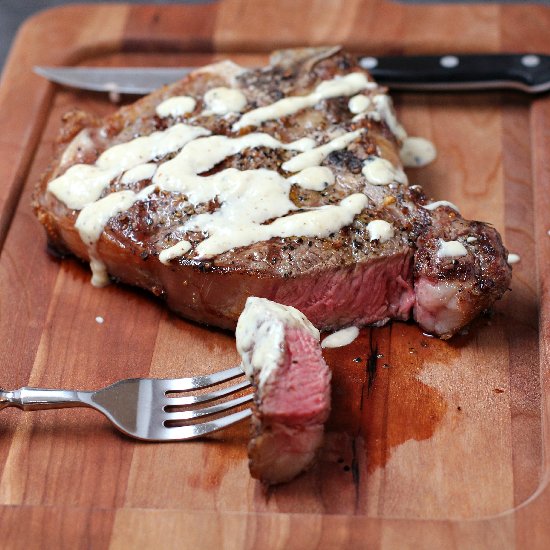 Grilled Steak w/ Horseradish Dijon