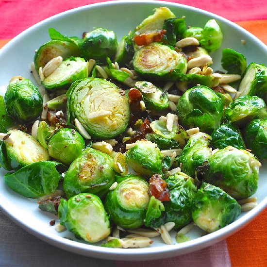 Brussels Sprouts w/ Almonds + Dates