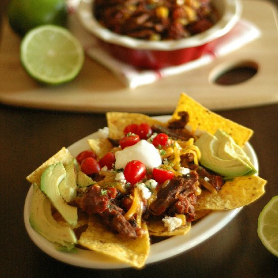 Crockpot Chipotle Beef Nachos