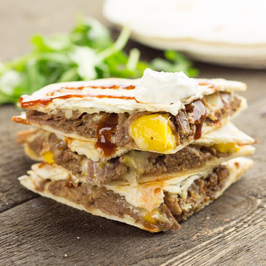 Barbecue Brisket Mango Quesadilla