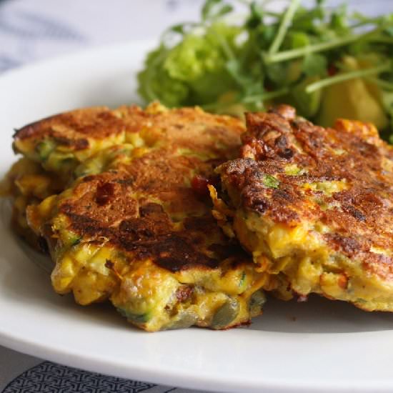 Curried Corn & Vegetable Fritters