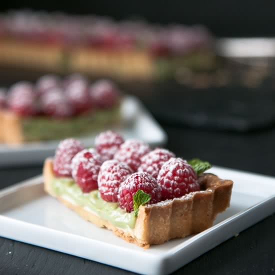 Matcha Raspberry Tart