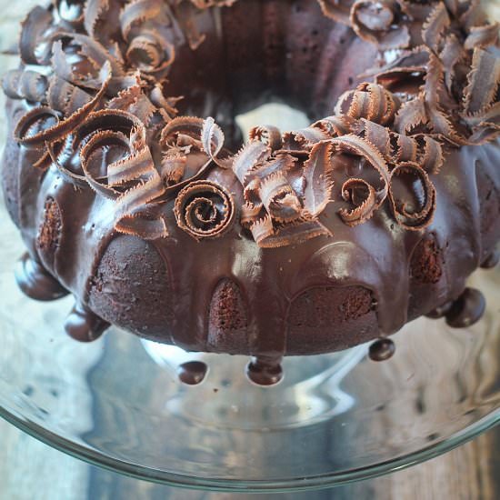 Mayan Chocolate Glazed Bundt Cake