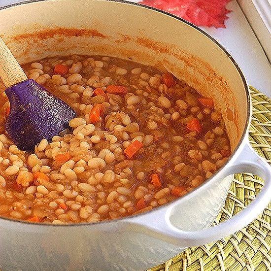 Slow Cooked Hard Cider Beans