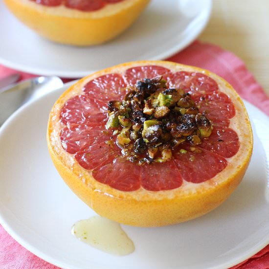 Red Grapefruit, Honey & Pistachios