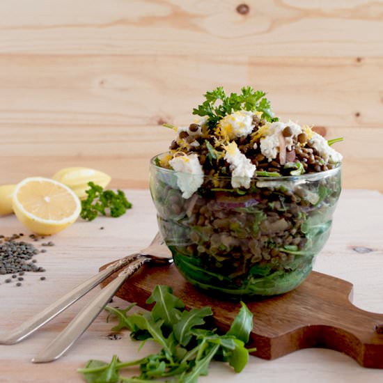 Black Lentil Salad with Goat Cheese