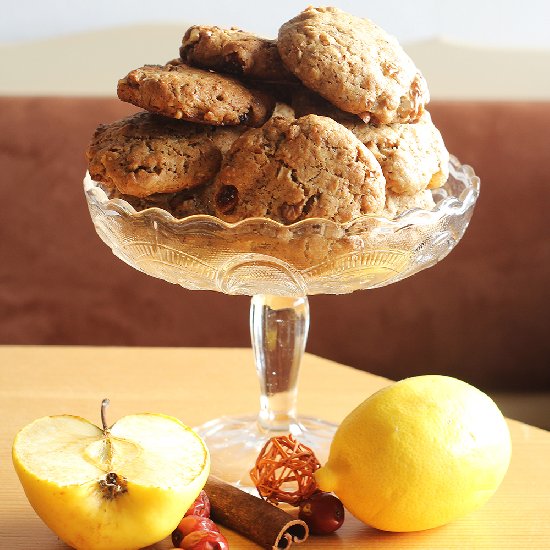 Vegan Banana Walnut Raisin Cookies