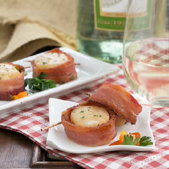 Bacon Wrapped Maple Scallops