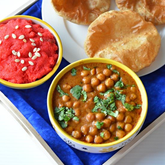 Halwa Poori Chole