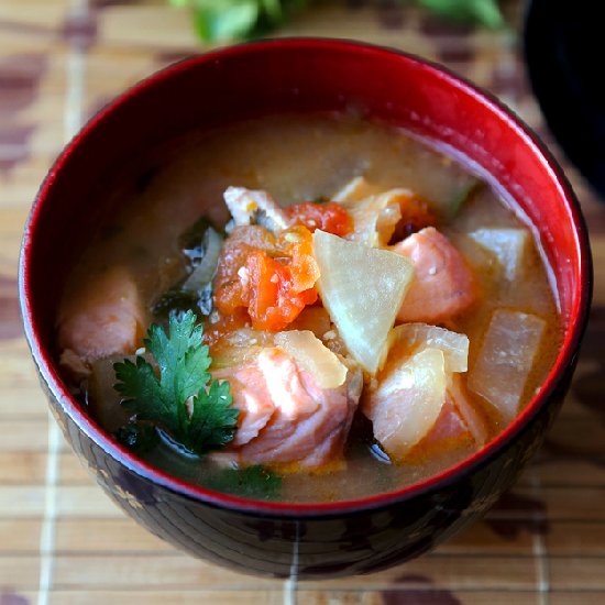 Salmon sinigang –Filipino sour soup