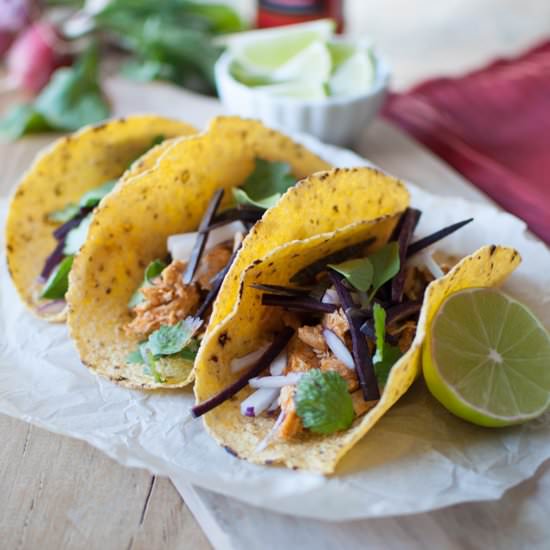 Thai Red Curry Chicken Tacos