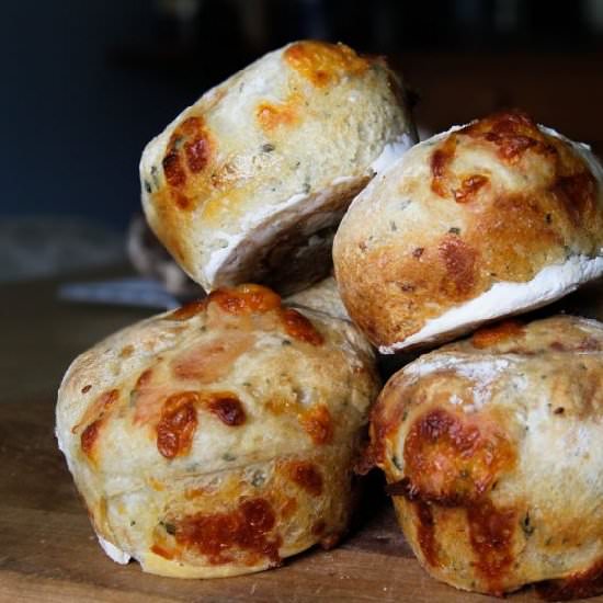 Beer Cheese No Knead Crusty Buns