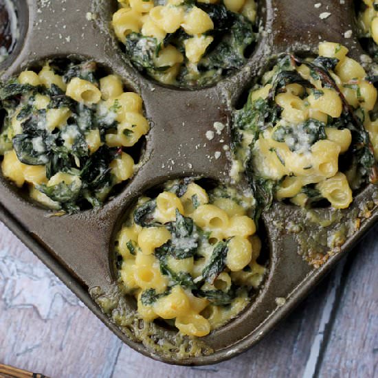 Spicy chard mac ‘n’ cheese bites