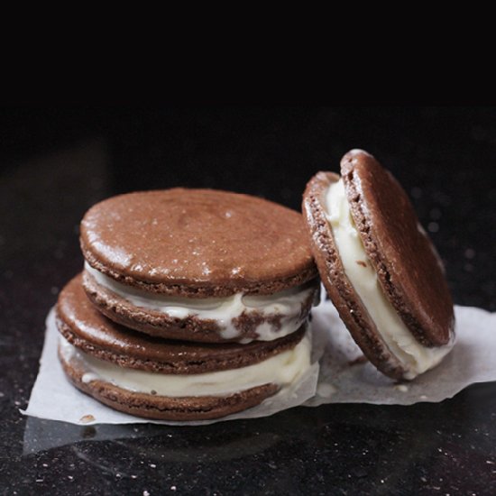 Choco Macaron Ice Cream Sandwiches