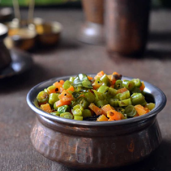 Pea, Carrot & Bean Poriyal