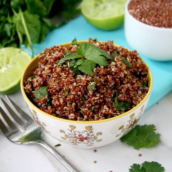 Red Quinoa with Cilantro and Lime