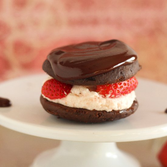 Chocolate Strawberry Whoopie Pies