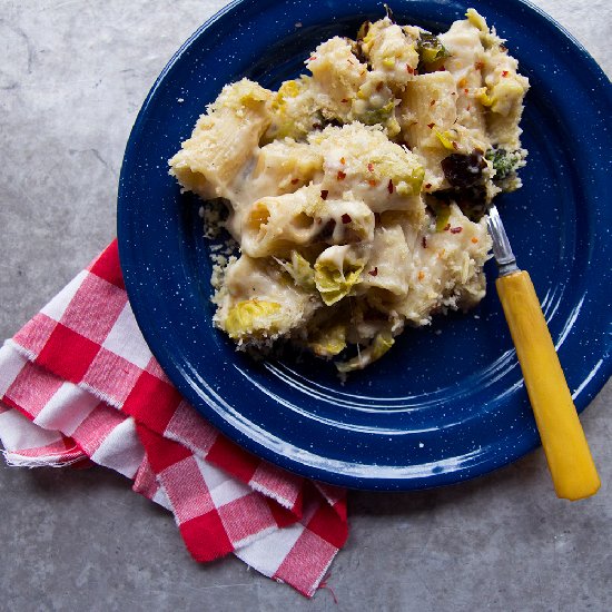 Roast Brussels Sprout Mac n Cheese