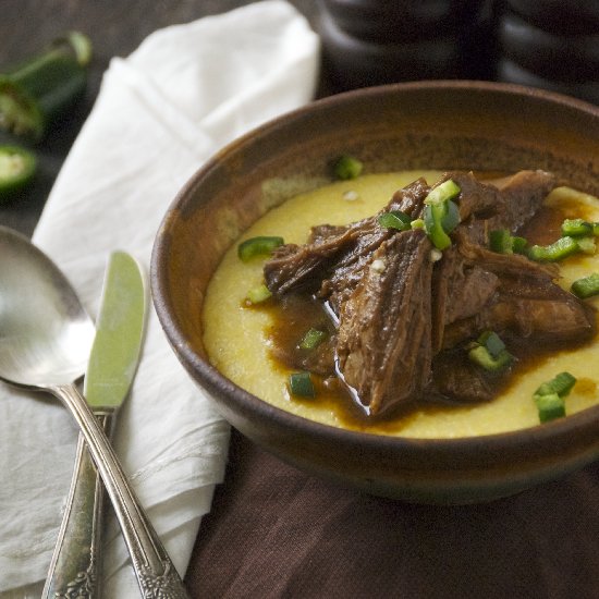 Beer-Braised Pork with Polenta