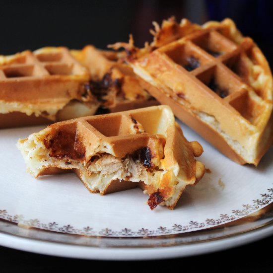 Pulled Pork Stuffed Belgian Waffles