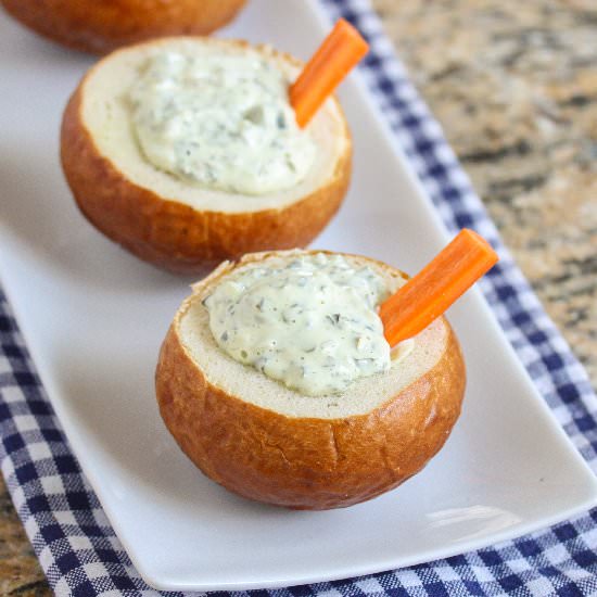 Individual Spinach Dip Bowls