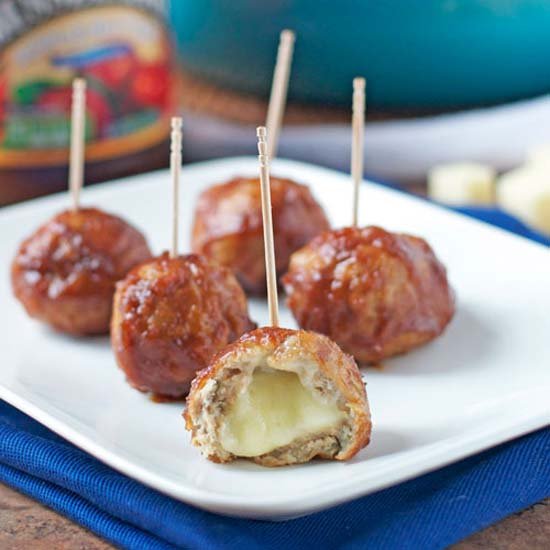 Cheddar Stuffed Chicken Meatballs