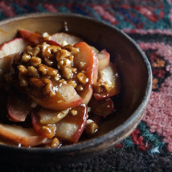 Braised Apples with Goat Cheese