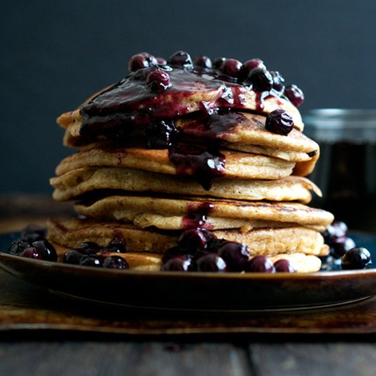 Lemon-Ricotta Blueberry Pancakes