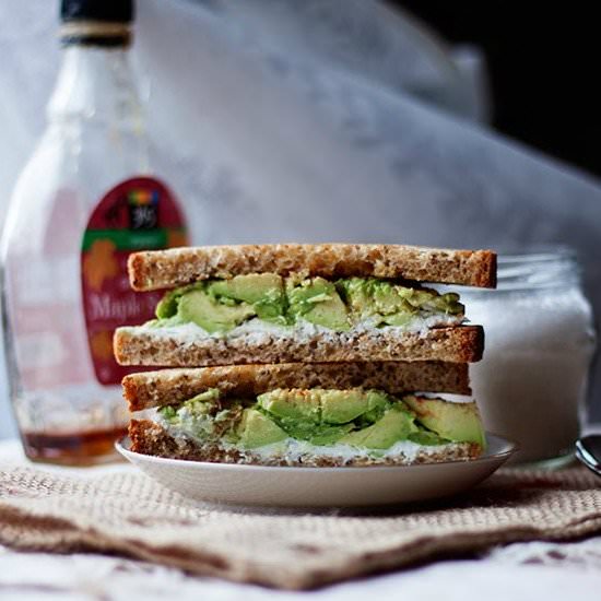 Spicy/Sweet Avocado Chevre Sandwich