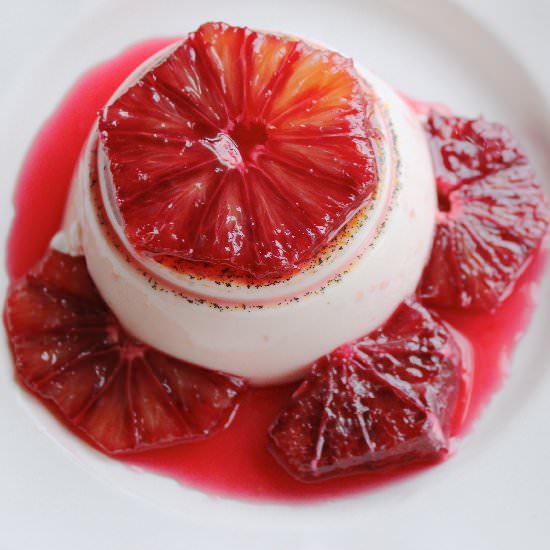 Panna Cotta with Blood Oranges