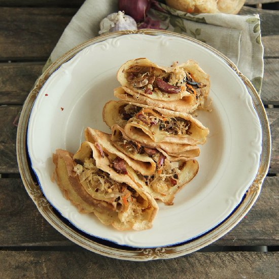 Coconut Pancakes with Sauerkraut