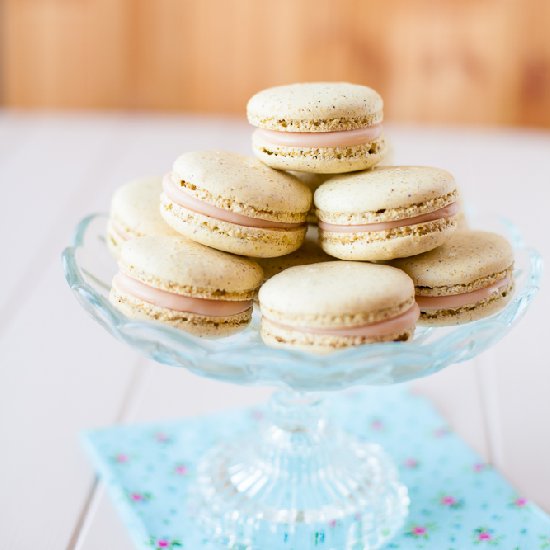 Pistachio Strawberry Macarons