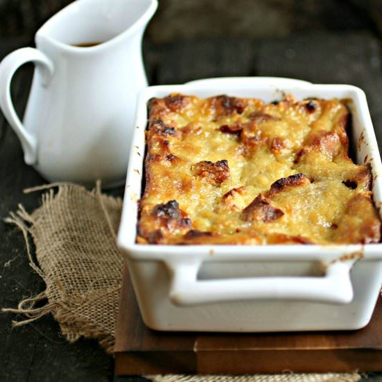 Bread Pudding w/Chocolate Rum Sauce