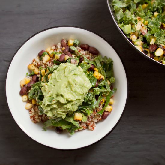 Corn Salad Quinoa Bowl with Guac