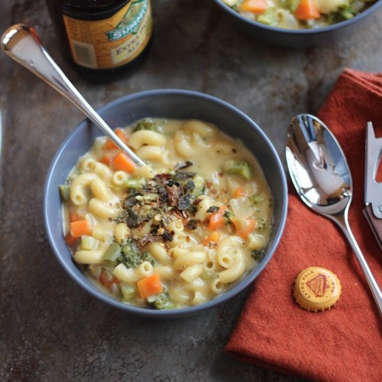 Beer Cheese-N-Mac Soup