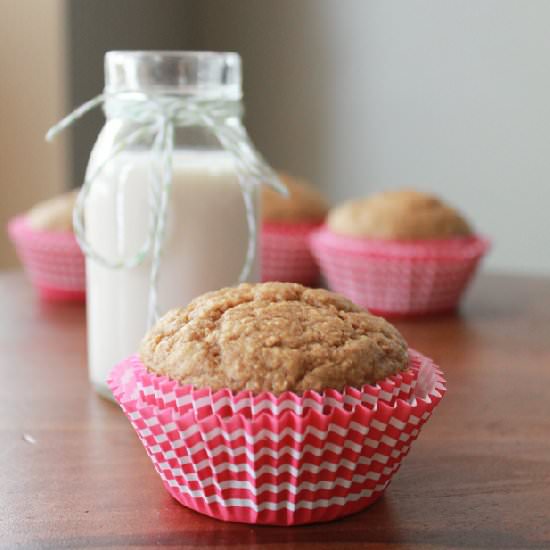 Almond Butter Banana Oat Muffins