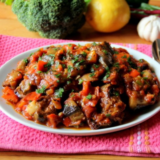 Eggplant and Bell Pepper Salad