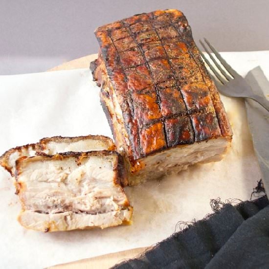 Honey Mustard Roasted Pork Belly