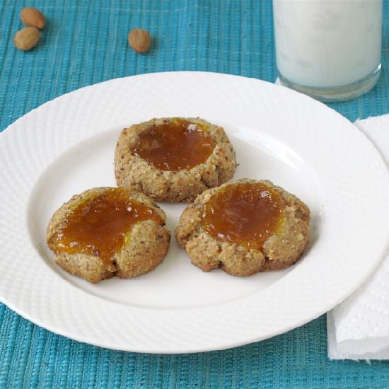 Almond and Oat Thumbprint Cookies