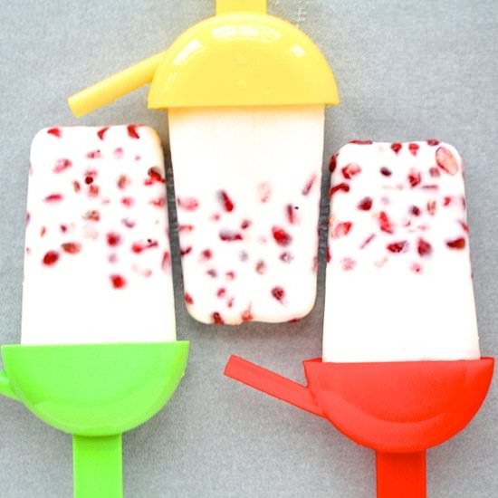 Pomegranate Coconut Milk Popsicles