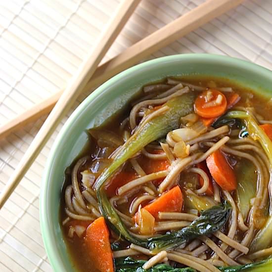 Healthy Asian Soba Noodle Soup