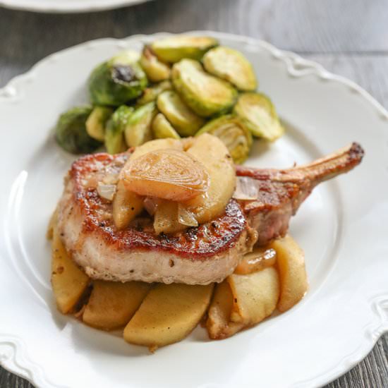 Pork Chops Vanilla Apples Shallots