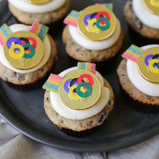 Olympic Gold Medal Cupcakes